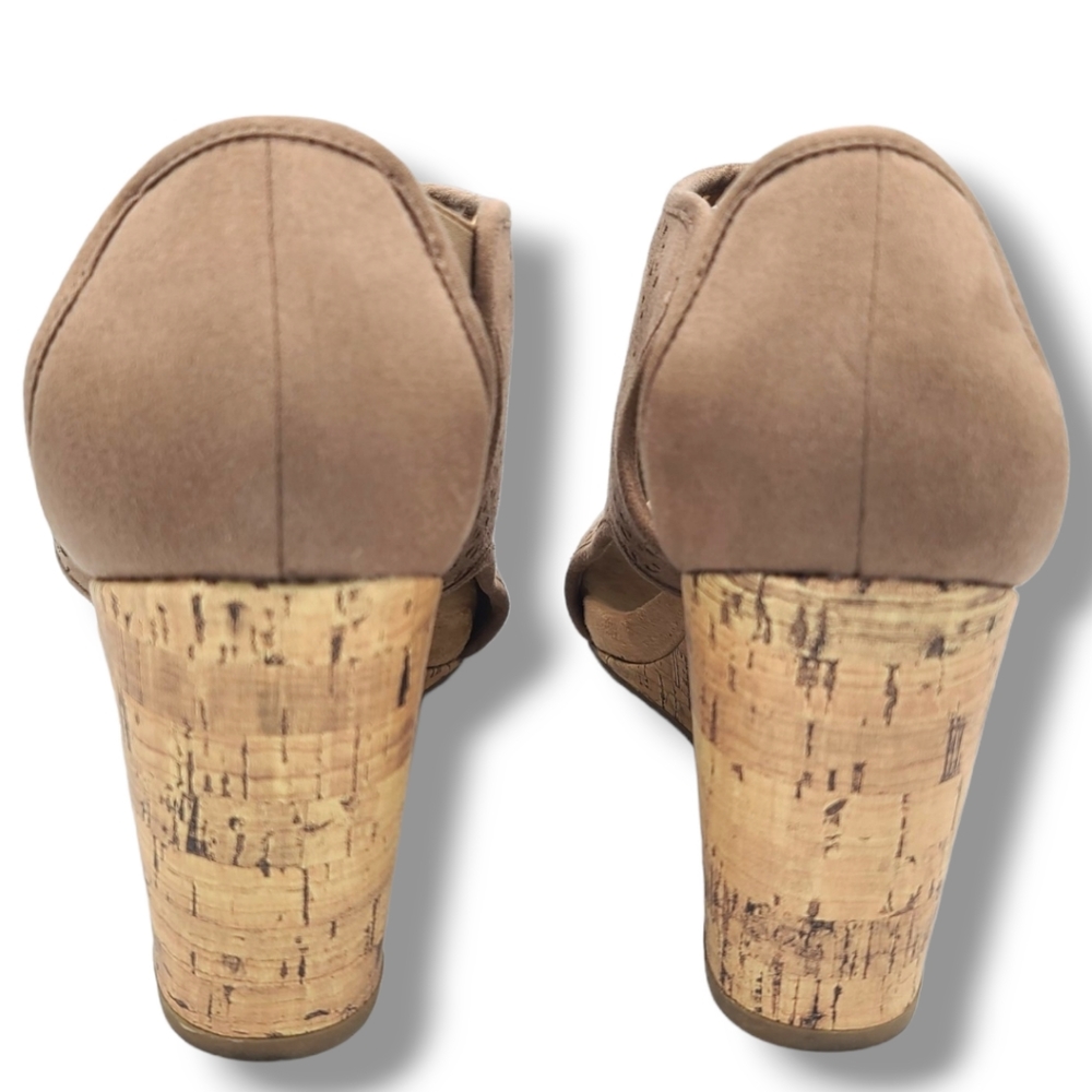 Life Stride Women's Tan Flex Soft System Hinx 2 Cut Out Wedge Sandals Size 10 - Picture 6 of 16